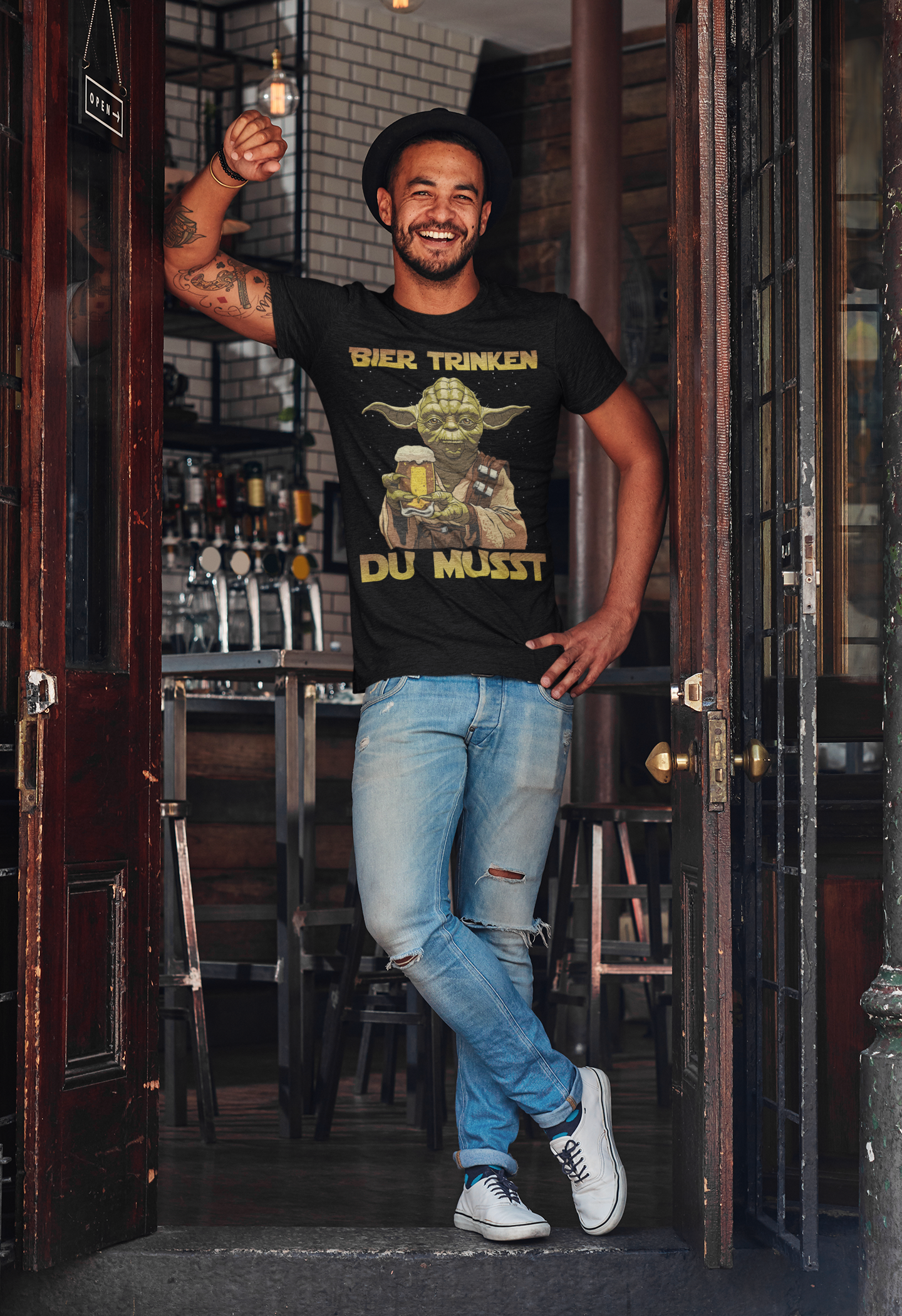 Bier trinken du musst - Yoda Star Wars - Herren Shirt
