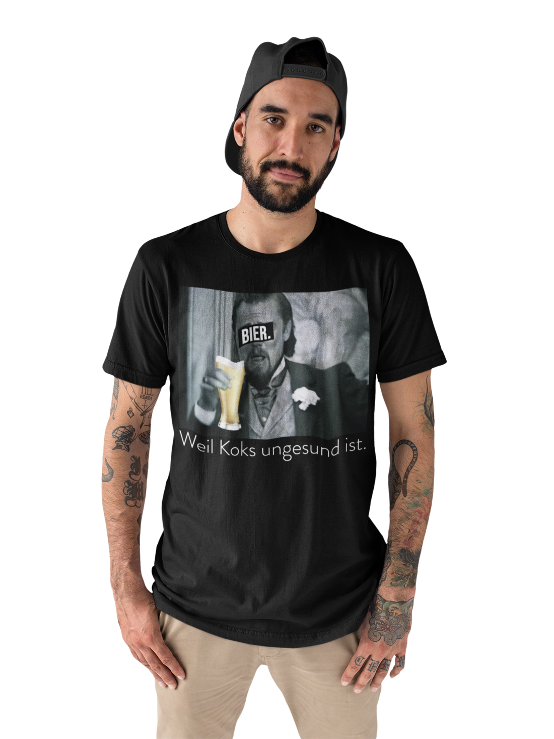 Bier weil Koks ungesund ist Wolf of Wall Street - Herren Premium Bio T-Shirt