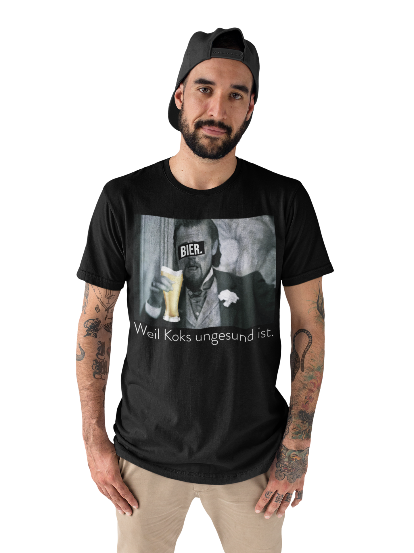 Bier weil Koks ungesund ist Wolf of Wall Street - Herren Premium Bio T-Shirt
