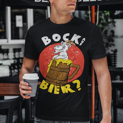Bock auf Bier? Shirt für Männer – Lustiges Bockbier T-Shirt mit Ziege Motiv