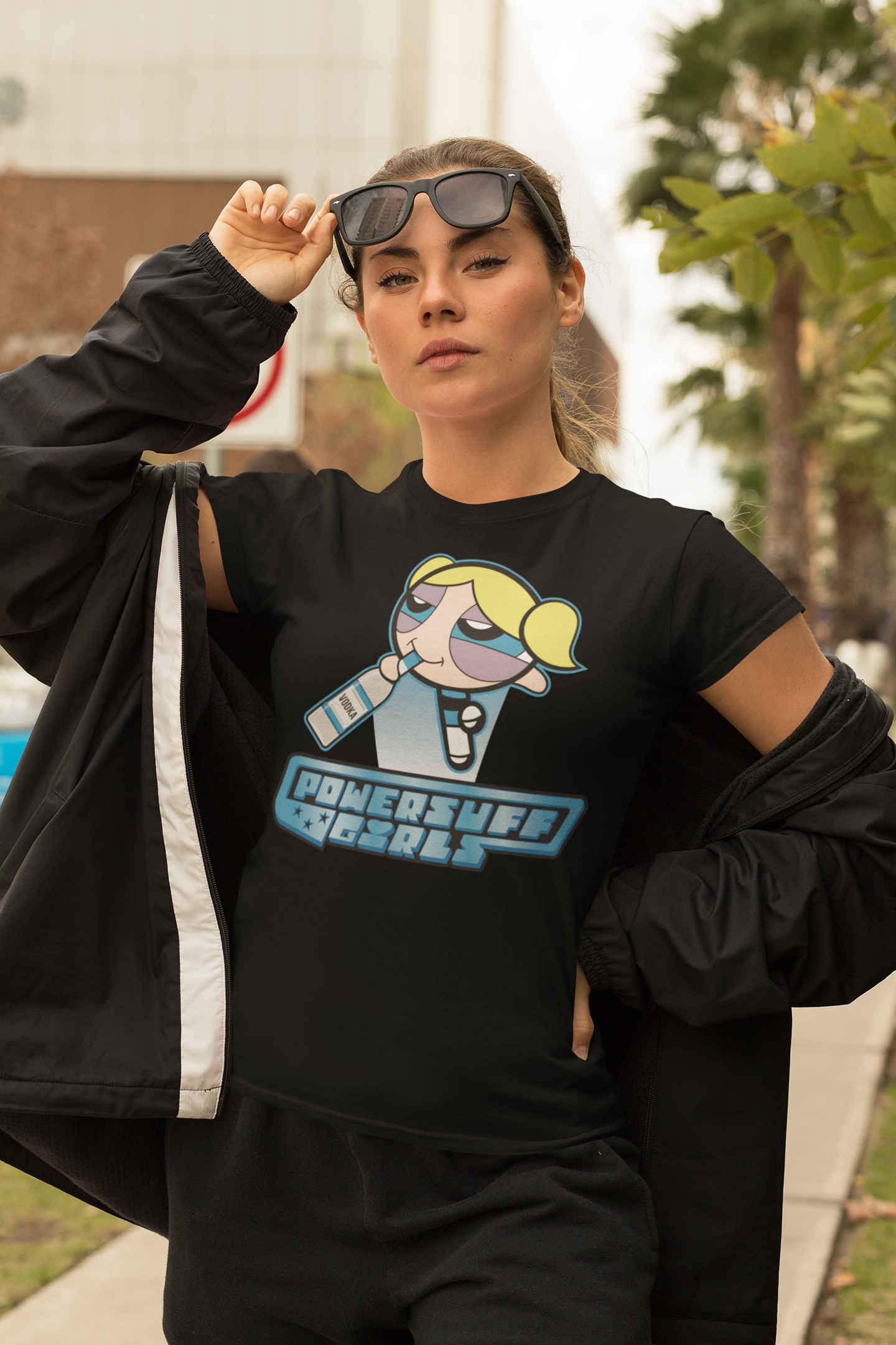 Bubbles Powersuff Powerpuff Girls - Damen Premium Bio T-Shirt Schwarz