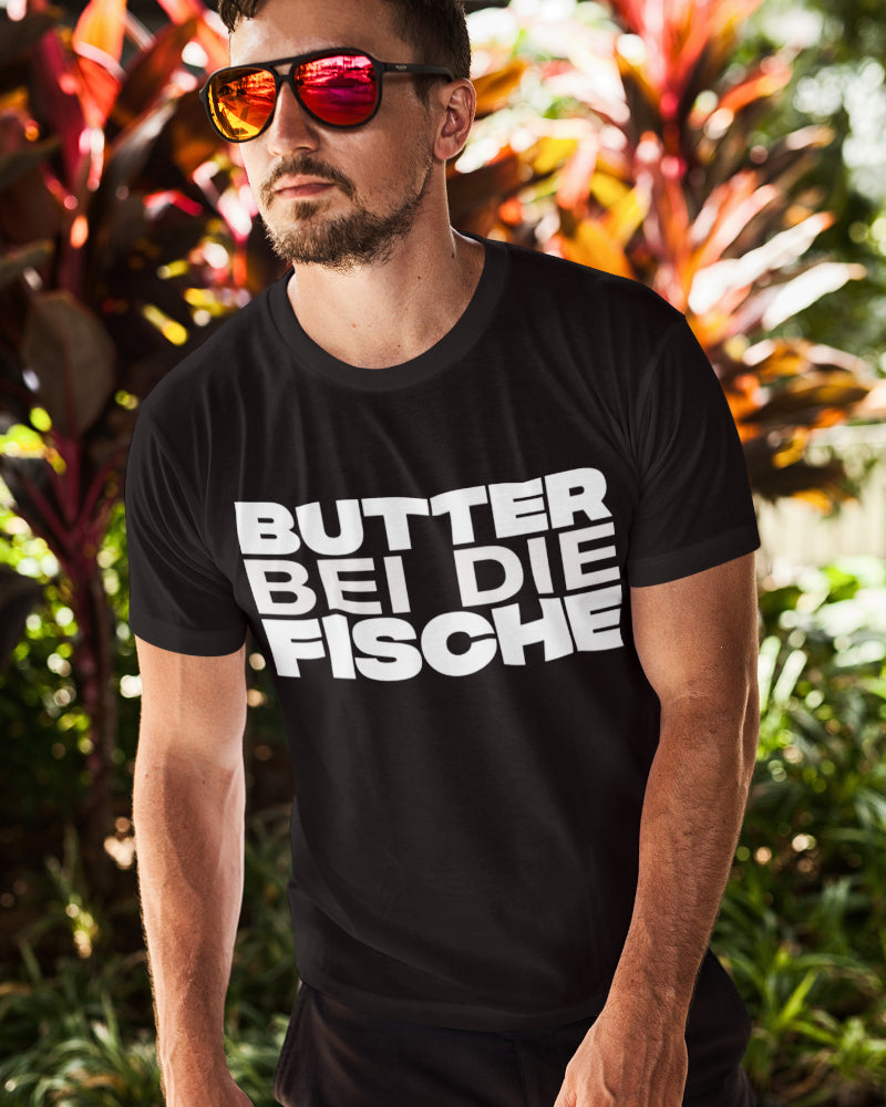 Butter bei die Fische Shirt Männer – Lustiger Angler Spruch Geschenk Norddeutsch