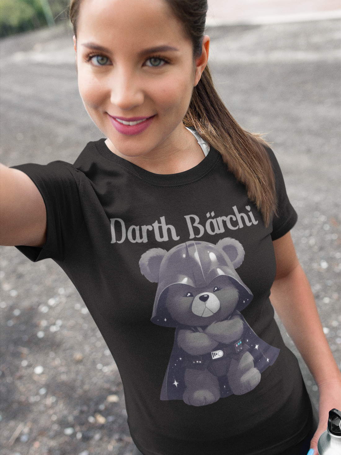 Darth Vader Bärchi Glücksbärchi - Damen Premium Bio T-Shirt Schwarz