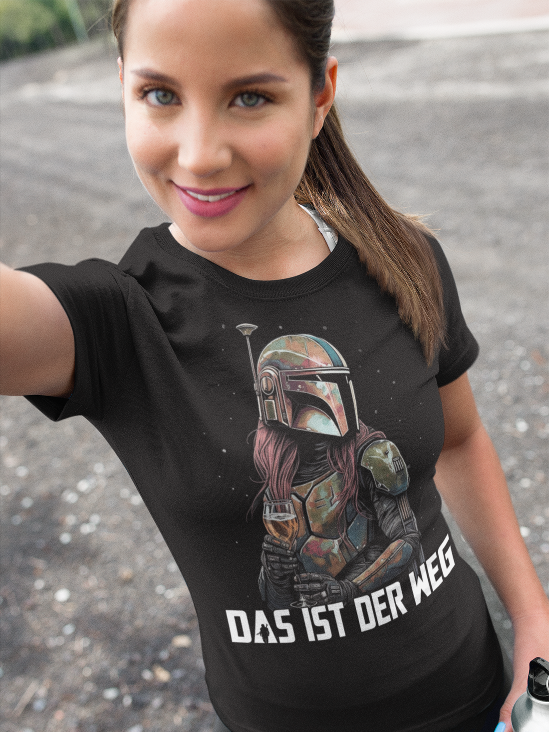 Das ist der Weg Wein Mandalorianerin - Damen Premium Bio T-Shirt