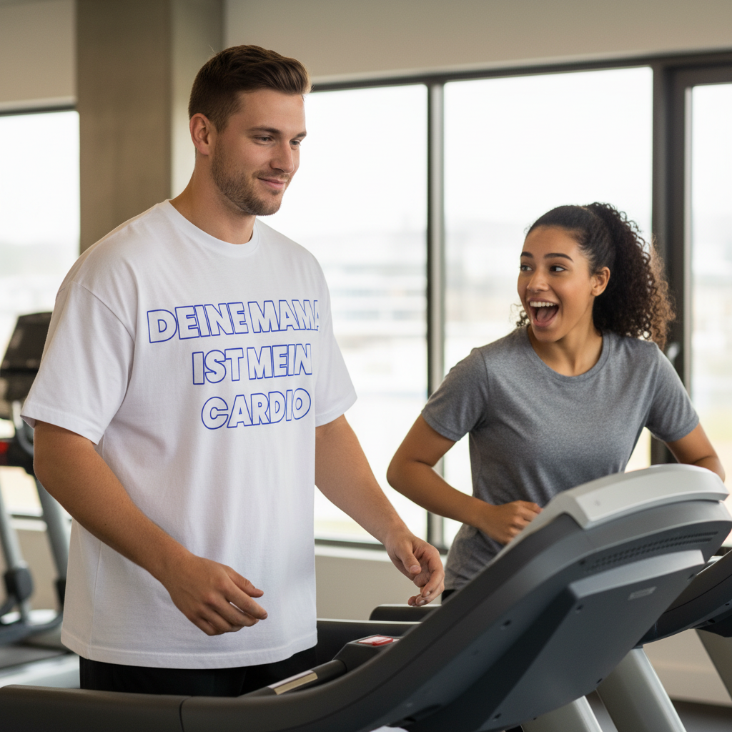 Deine Mama ist mein Cardio - Jack and Jones Oversize T-Shirt