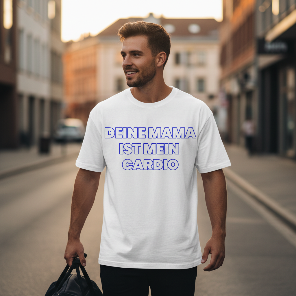 Deine Mama ist mein Cardio - Jack and Jones Oversize T-Shirt