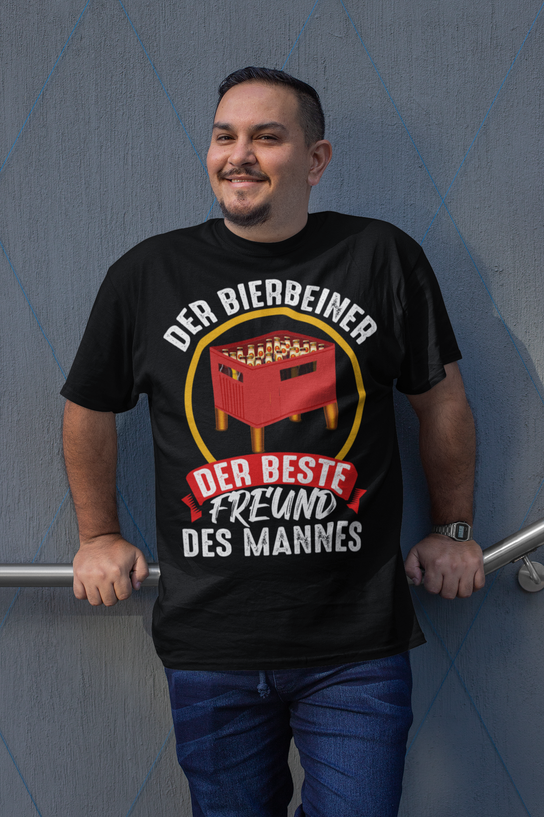 Cooles Herren Trinkshirt Der Bierbeiner ist bester Freund des Mannes Bio T-Shirt