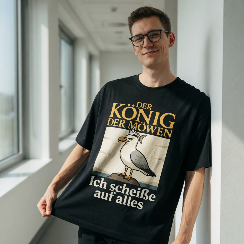 Der König der Möwen ich scheiße auf alles - Jack and Jones Oversize T-Shirt