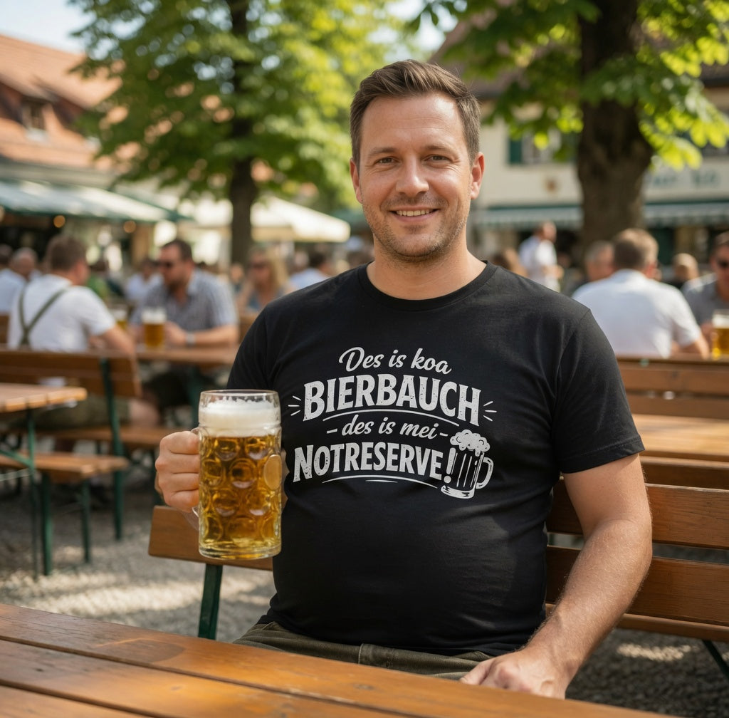 Des is koa Bierbauch des is mei Notreserve - Herren T-Shirt