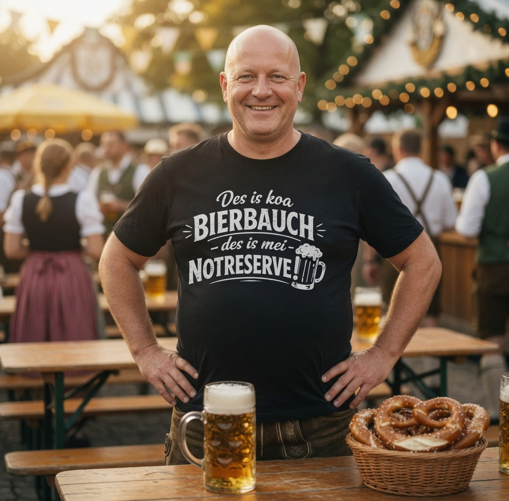 Des is koa Bierbauch des is mei Notreserve - Herren T-Shirt
