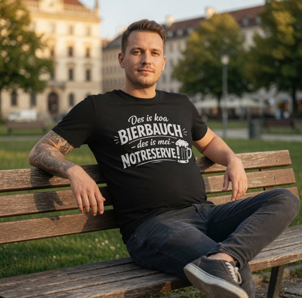 Des is koa Bierbauch des is mei Notreserve - Herren T-Shirt