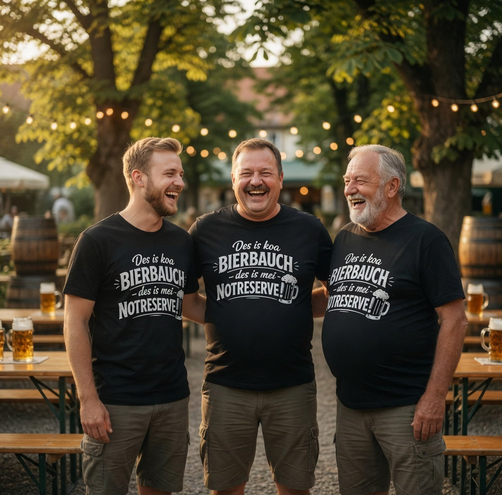 Des is koa Bierbauch des is mei Notreserve - Herren T-Shirt