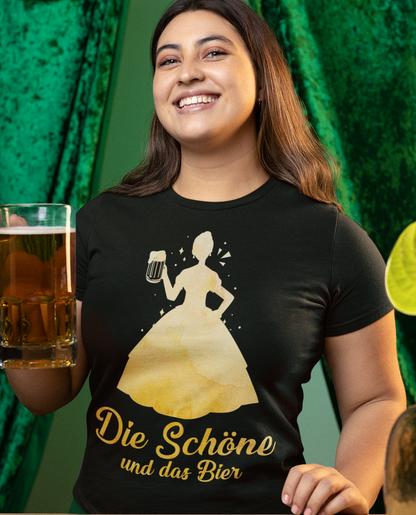 Die schöne und das Bier - Prinzessin Aquarell - Damen Premium Bio T-Shirt