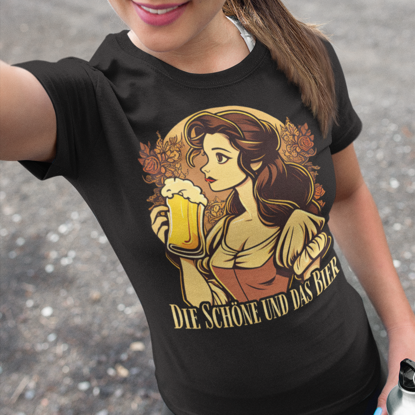 Die Schöne und das Bier Belle - Damen Premium Bio T-Shirt