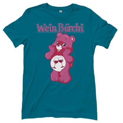 Diva Blaues Wein Bärchi Glücksbärchi Damenshirt mit Weingläßern
