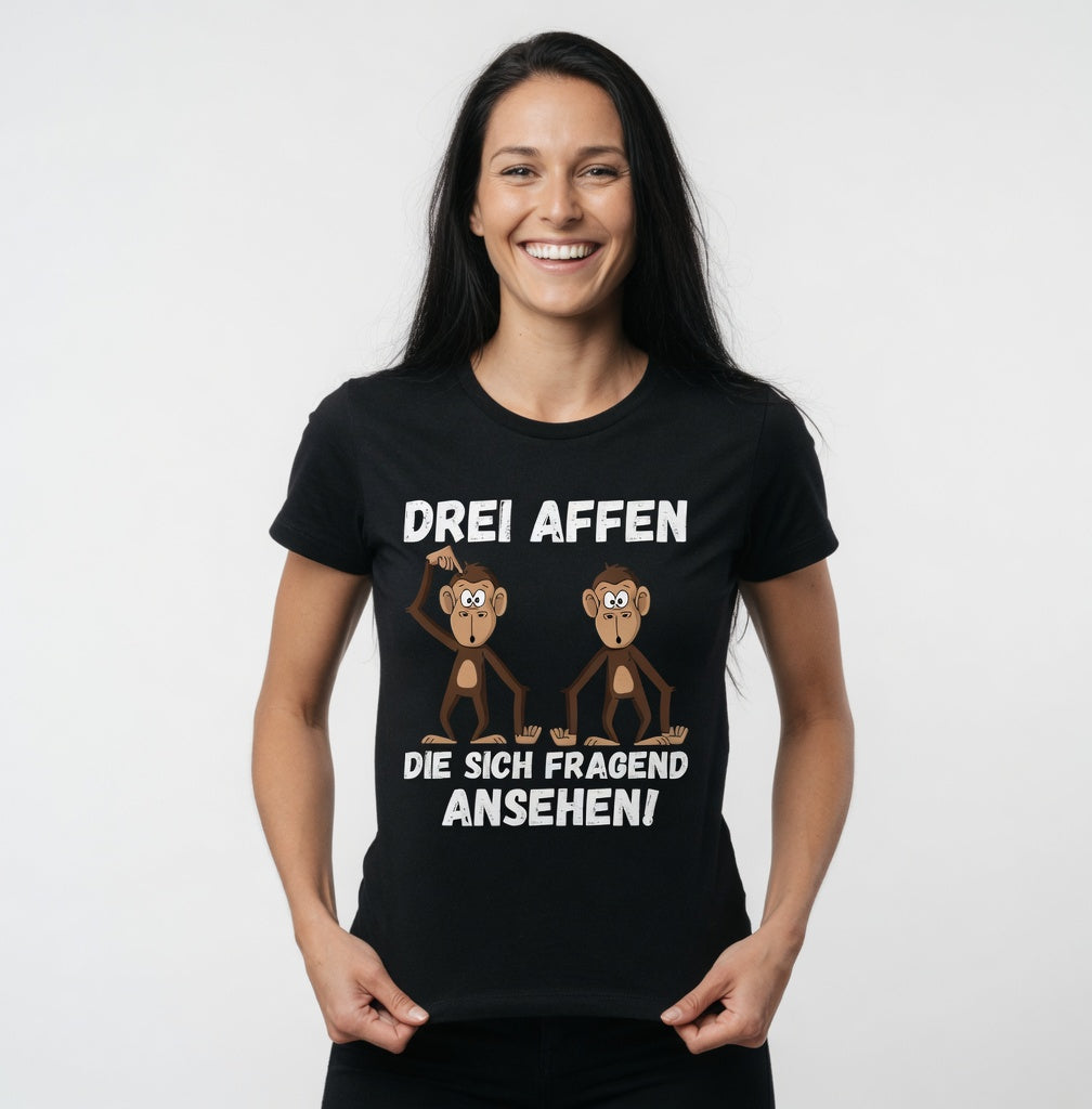 Drei Affen die sich fragend ansehen! - Damen Premium Bio T-Shirt