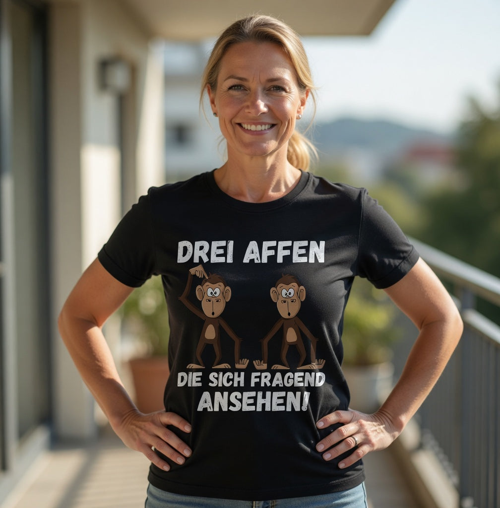 Drei Affen die sich fragend ansehen! - Damen Premium Bio T-Shirt