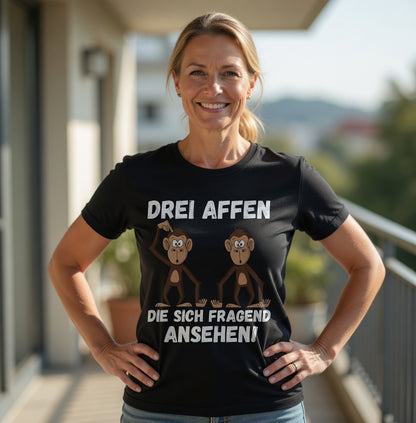 Drei Affen die sich fragend ansehen! - Damen Premium Bio T-Shirt