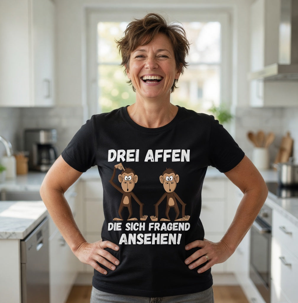 Drei Affen die sich fragend ansehen! - Damen Premium Bio T-Shirt