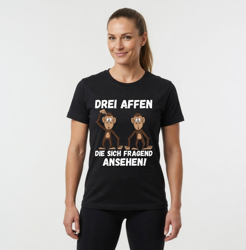 Drei Affen die sich fragend ansehen! - Damen Premium Bio T-Shirt