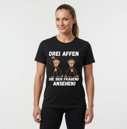 Drei Affen die sich fragend ansehen! - Damen Premium Bio T-Shirt