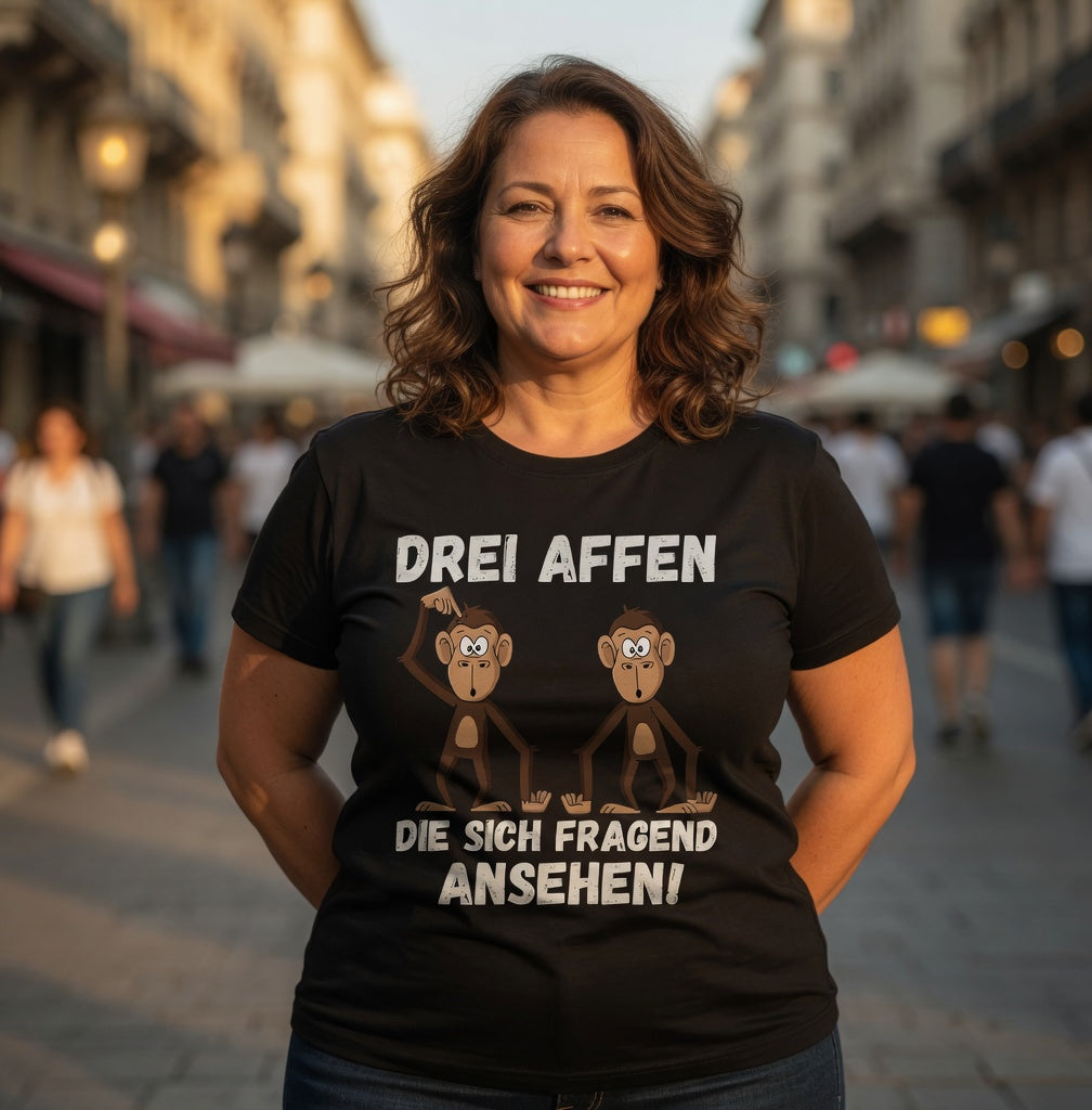 Drei Affen die sich fragend ansehen! - Damen Premium Bio T-Shirt