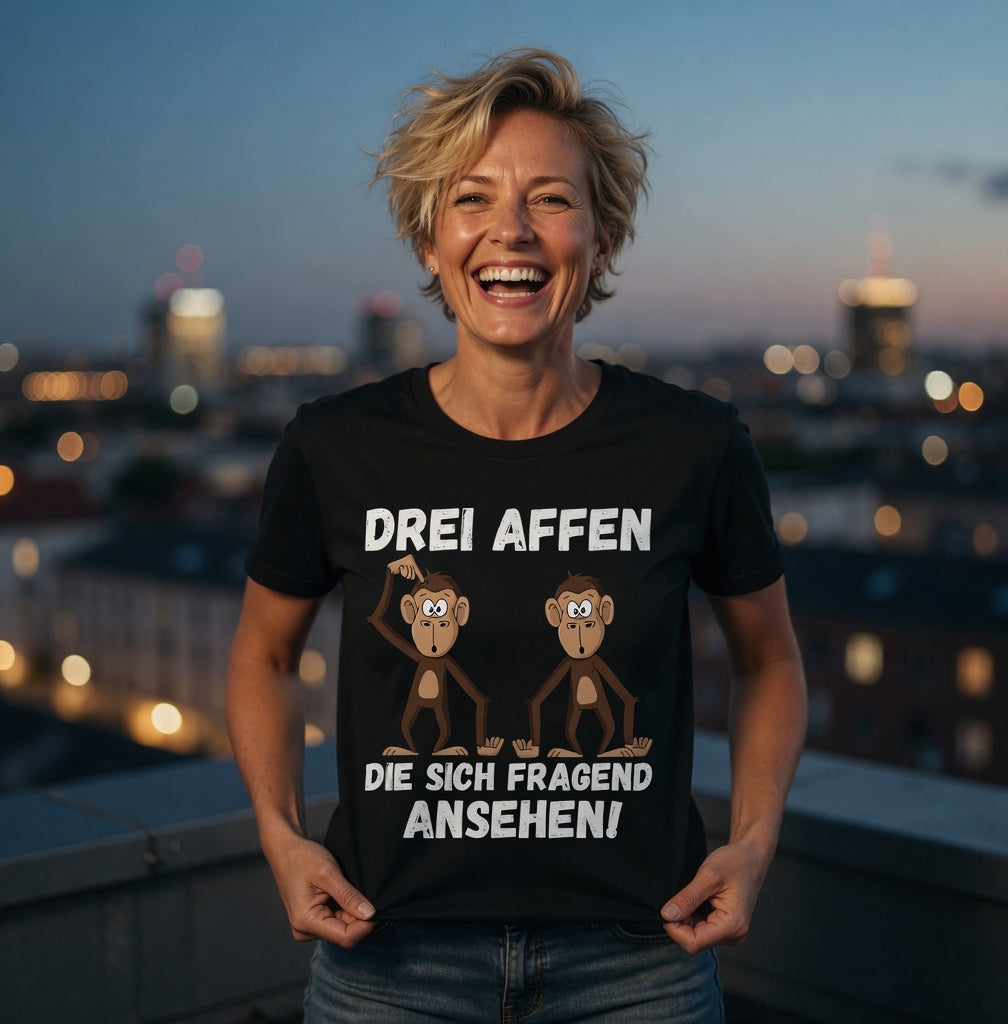 Drei Affen die sich fragend ansehen! - Damen Premium Bio T-Shirt