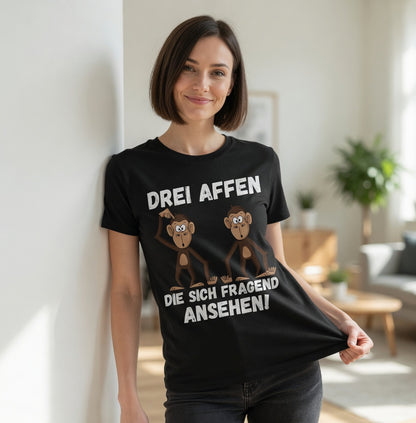 Drei Affen die sich fragend ansehen! - Damen Premium Bio T-Shirt