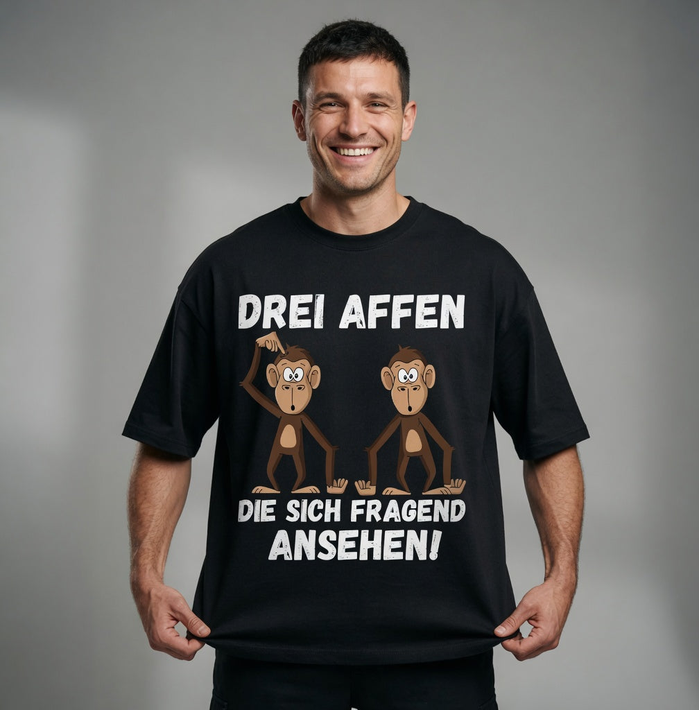 Drei Affen die sich fragend ansehen! - Jack and Jones Oversize T-Shirt