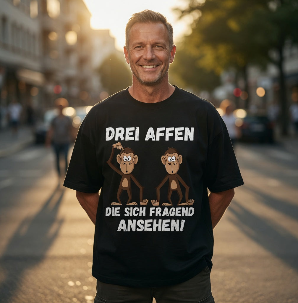Drei Affen die sich fragend ansehen! - Jack and Jones Oversize T-Shirt