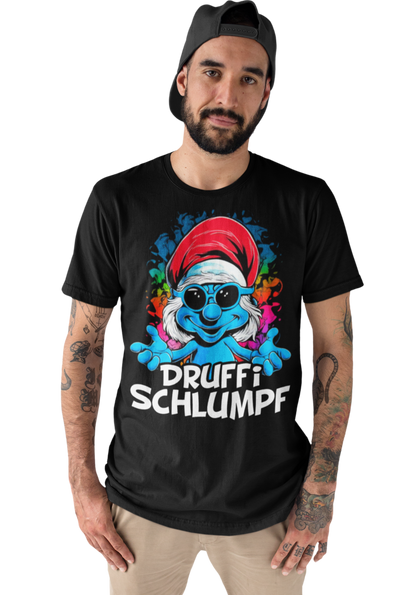 Druffi Schlumpf - Herren Premium Bio T-Shirt | Lustiges Alkohol Party Shirt für Erwachsene