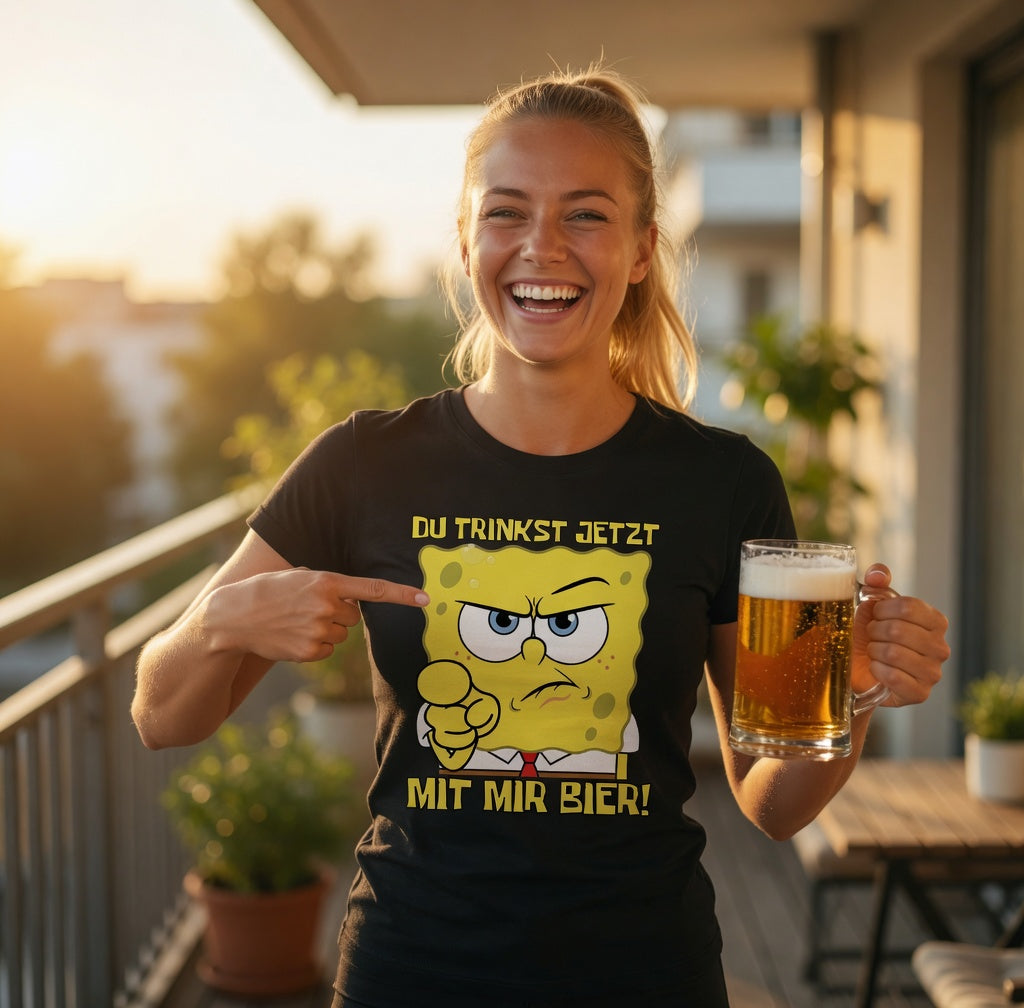 Du trinkst jetzt mit mir Bier - Damen Premium Bio T-Shirt