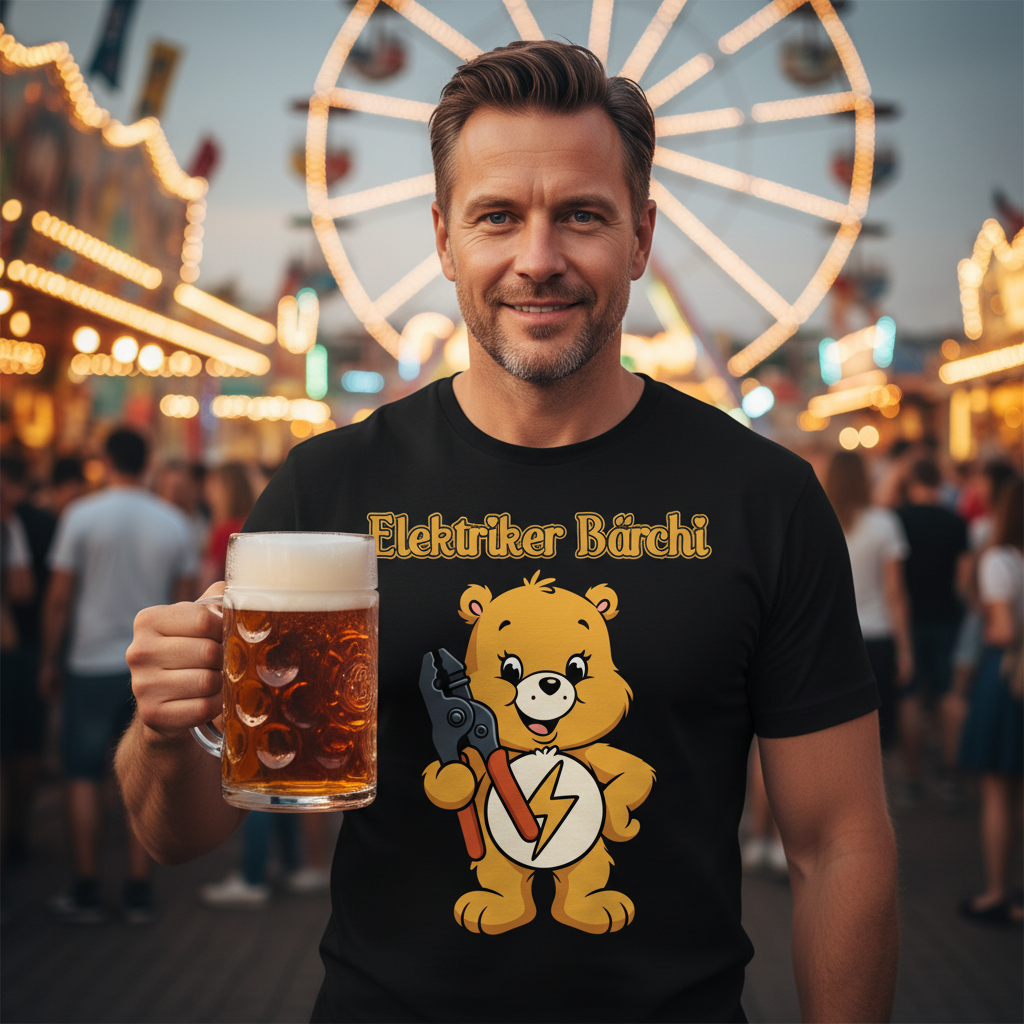 Elektriker Bärchi - Glücksbärchi - Herren T-Shirt