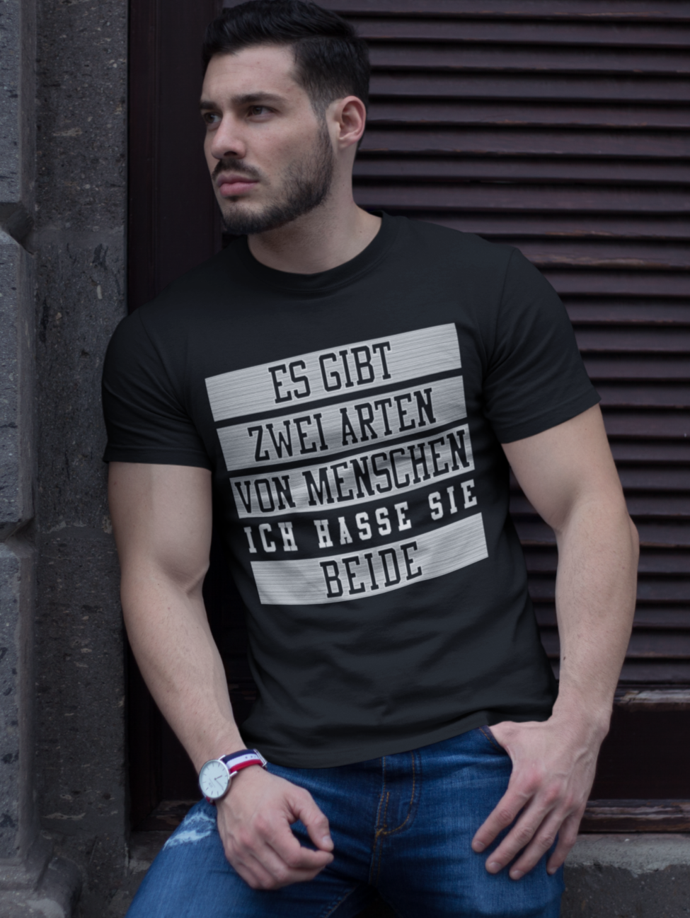 Es gibt zwei Arten von Menschen ich hasse sie beide - Herren Premium Bio T-Shirt