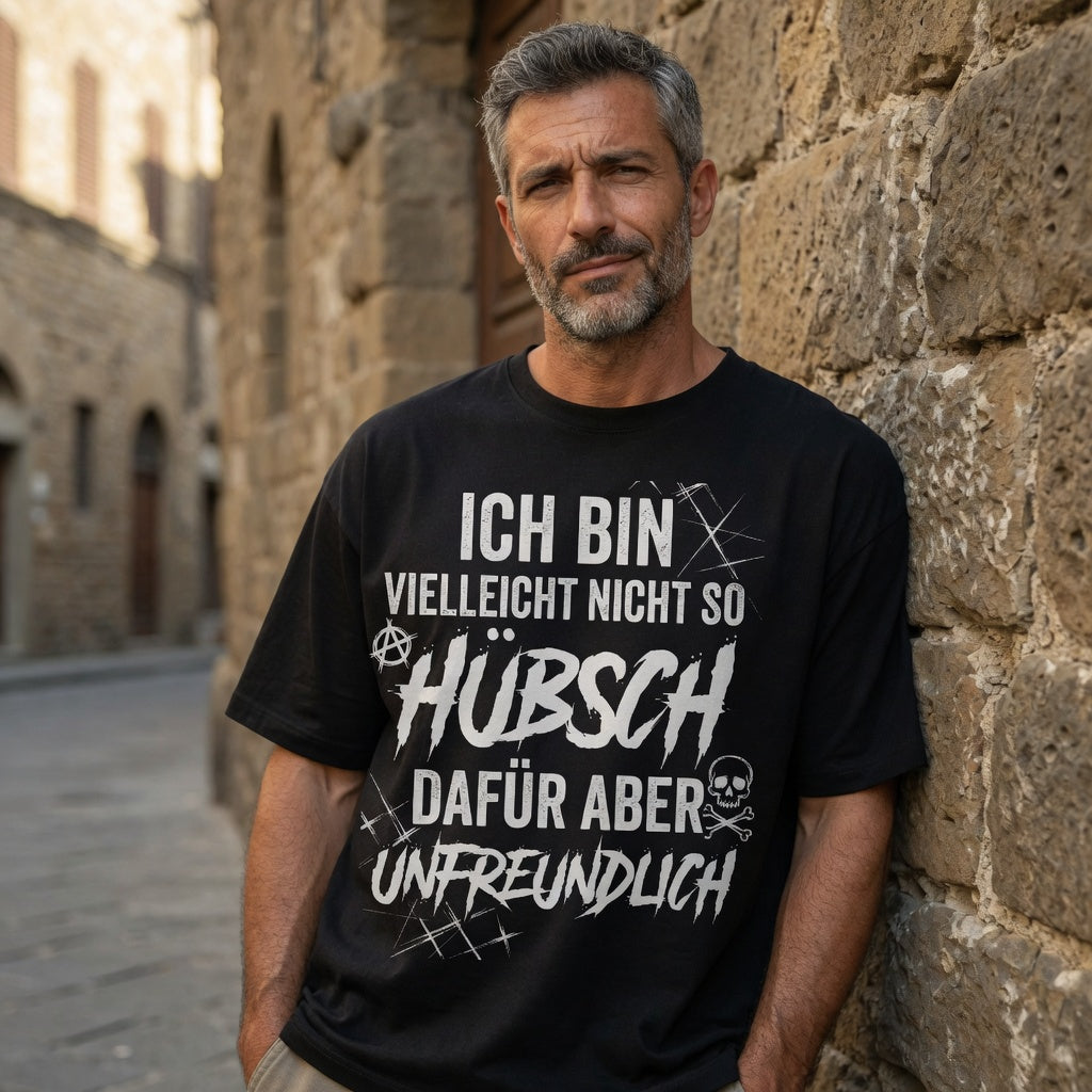 Ich bin vielleicht nicht so hübsch dafür aber unfreundlich - Jack and Jones Oversize T-Shirt