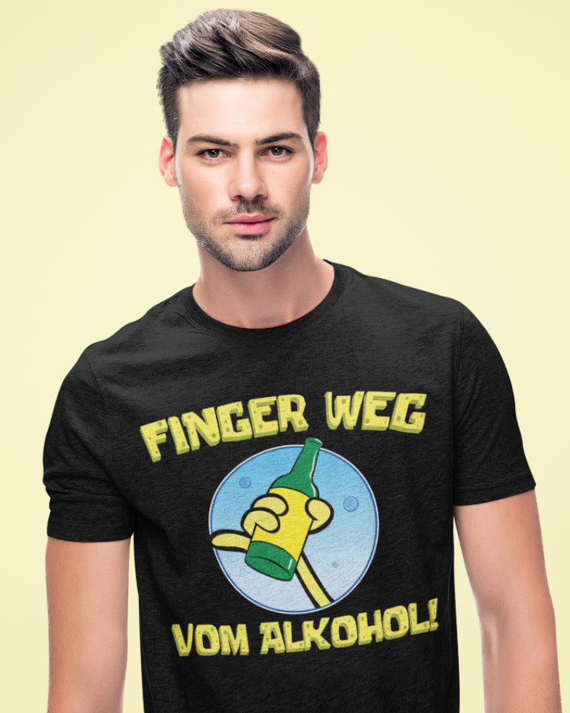 Lustiges Herren Shirt Finger weg vom Alkohol Beer Bottle Flaschen Design Bio