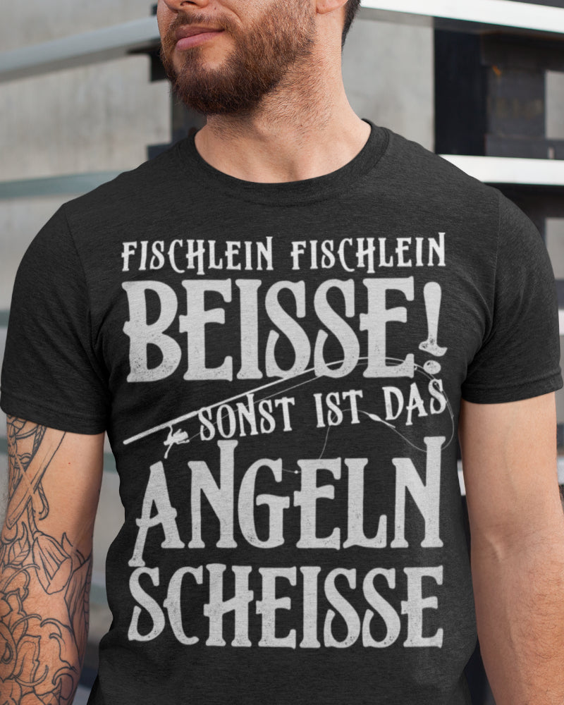 Fischen mit Humor – Fischlein Fischlein beisse Shirt für echte Angler