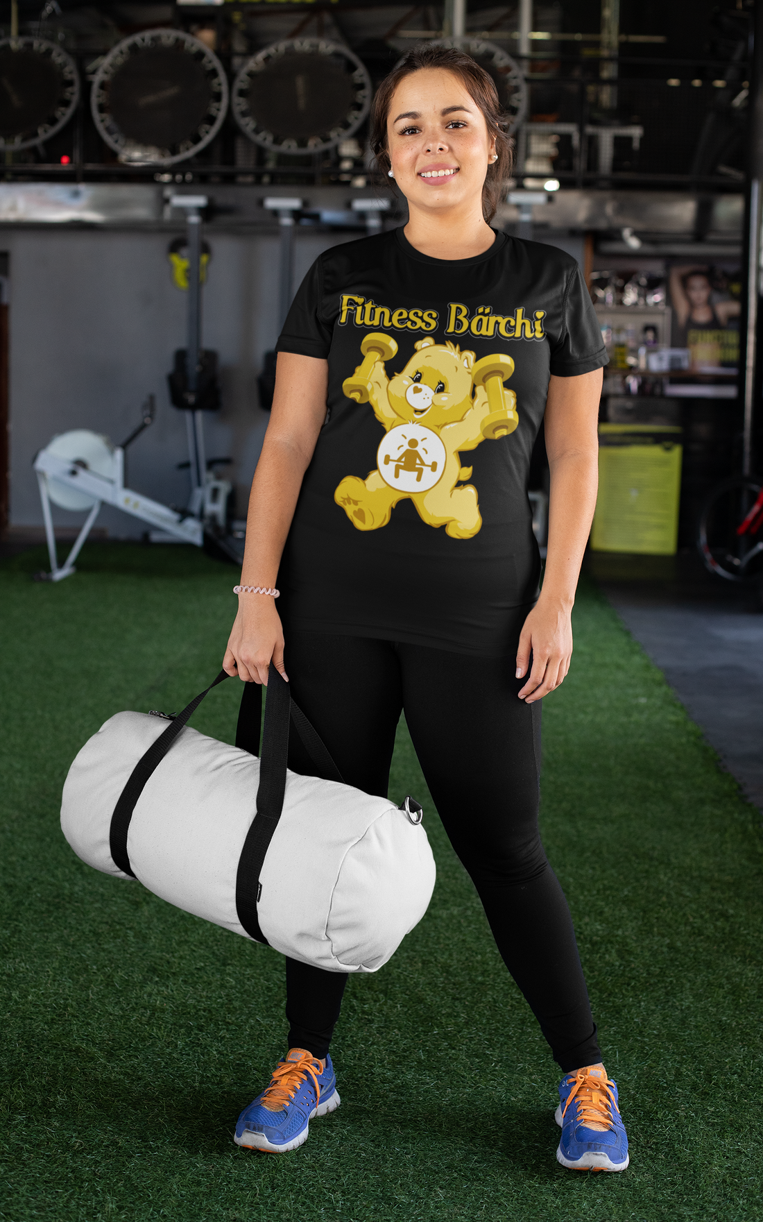 Fitness Gym Fitnessstudio Bärchi Glücksbärchi - Damen Premium Bio T-Shirt Schwarz