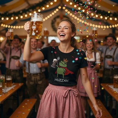 Froschkönig mit Bier HUZZAH - Damen T-Shirt