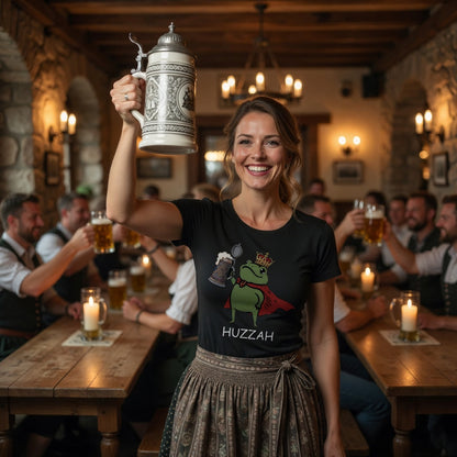 Froschkönig mit Bier HUZZAH - Damen T-Shirt