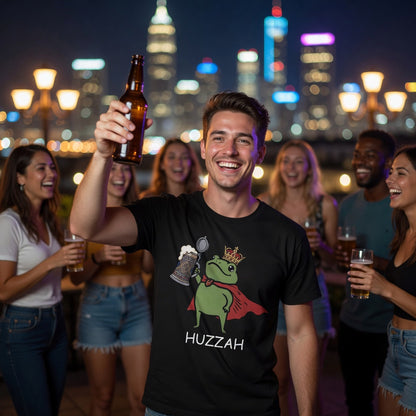 Froschkönig mit Bier HUZZAH - Herren T-Shirt