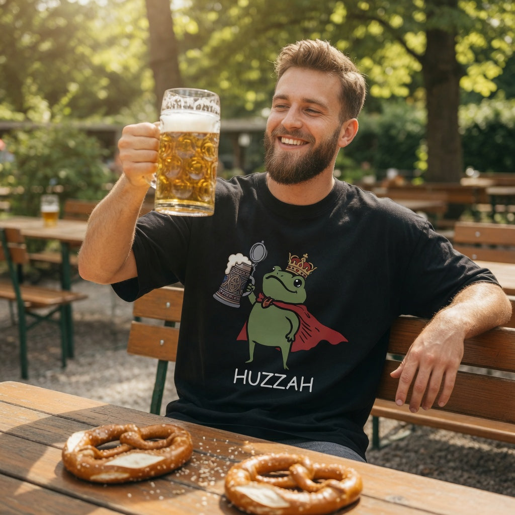 Froschkönig mit Bier HUZZAH - Jack and Jones Oversize T-Shirt