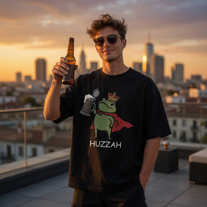 Froschkönig mit Bier HUZZAH - Jack and Jones Oversize T-Shirt