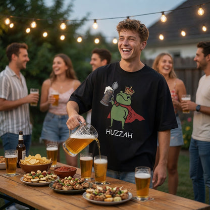 Froschkönig mit Bier HUZZAH - Jack and Jones Oversize T-Shirt