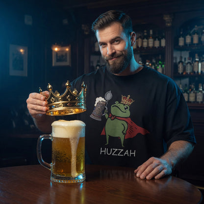 Froschkönig mit Bier HUZZAH - Jack and Jones Oversize T-Shirt