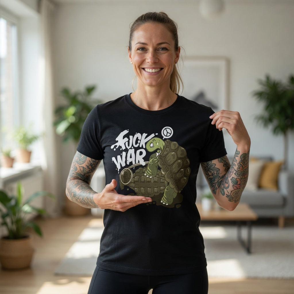 Fuck War Schildkröte Turtle - Damen Premium Bio T-Shirt