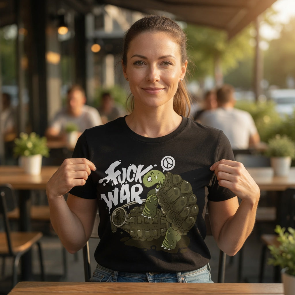 Fuck War Schildkröte Turtle - Damen Premium Bio T-Shirt
