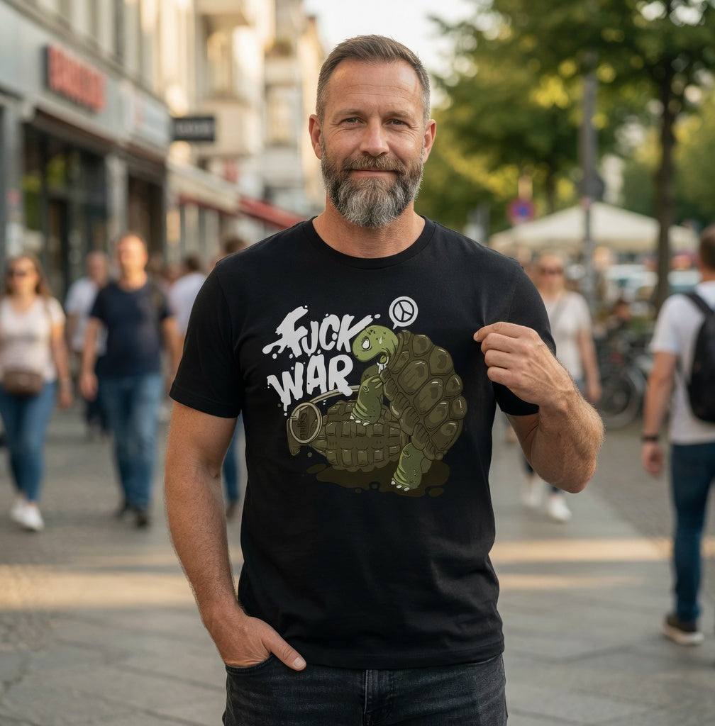 Fuck War Schildkröte Turtle - Herren T-Shirt