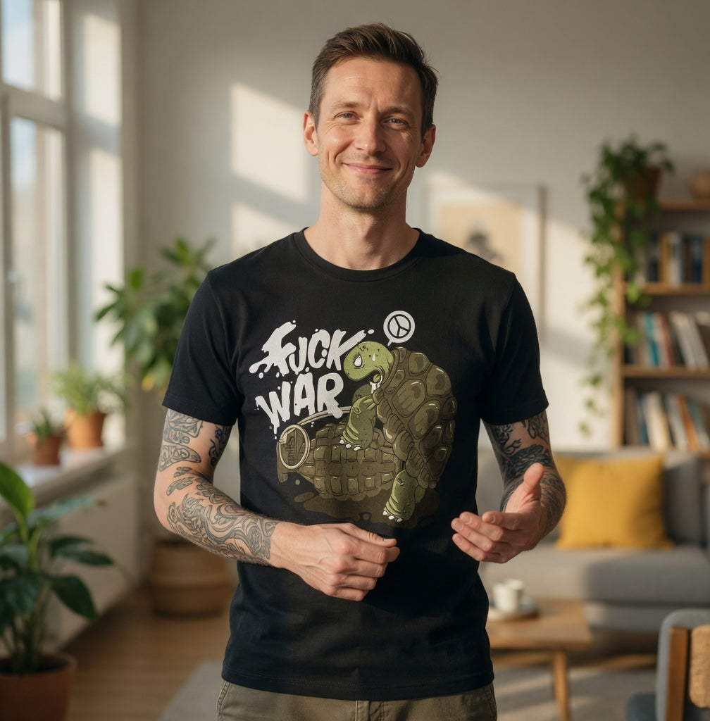 Fuck War Schildkröte Turtle - Herren T-Shirt