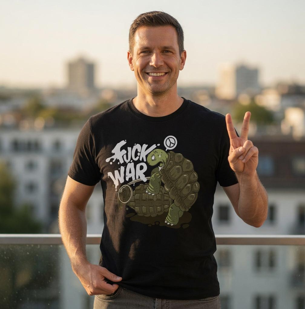 Fuck War Schildkröte Turtle - Herren T-Shirt